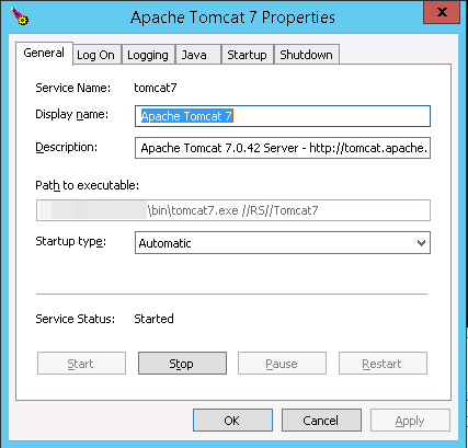 Утилита Tomcat7w.exe