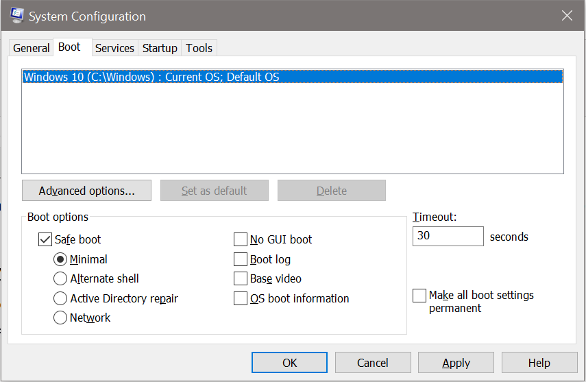 Logging configuration. Конфигурация системы Boot. System configuration. Advanced Startup. No gui Boot.